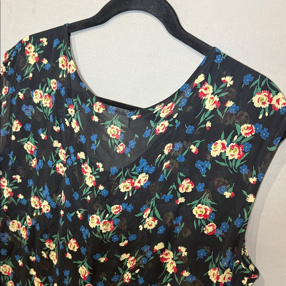 Vintage 90s Banana Republic Floral‎ Midi Dress Cottagecore Coquette Indie Grunge - Picture 9 of 10